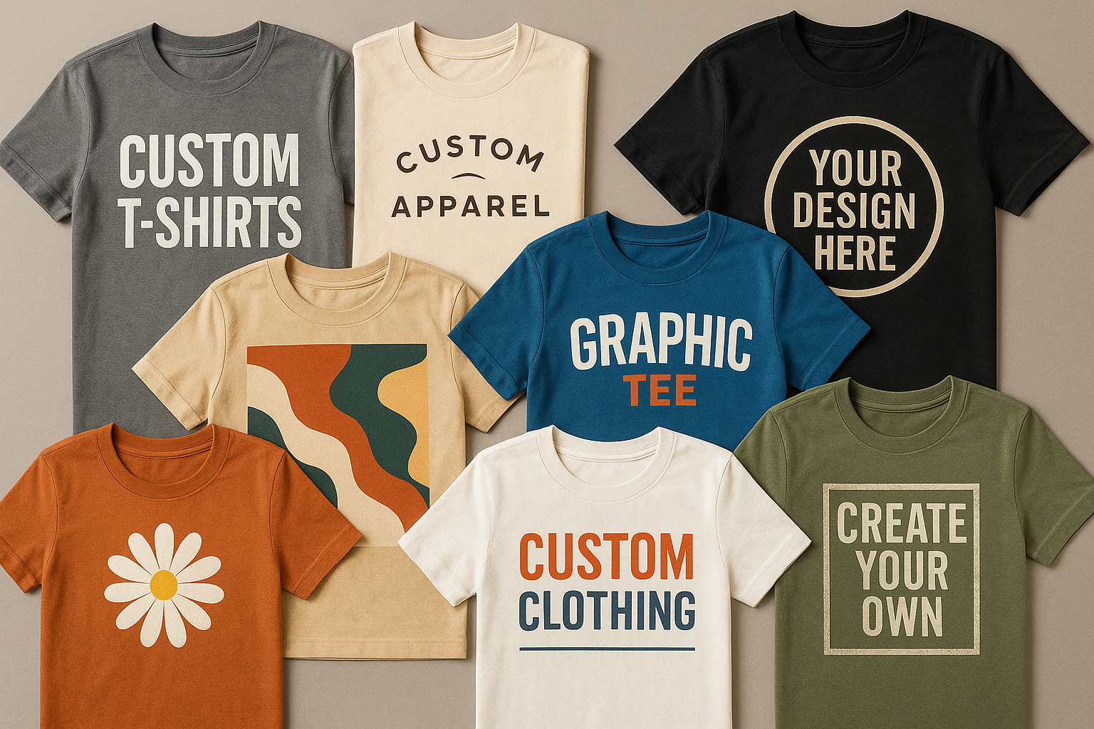 custom tshirt design and cloth and realistic design and attractve collection